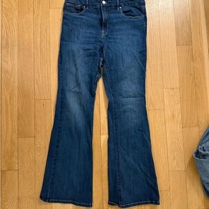 Good American Dark Blue Always Fits Flare Jeans